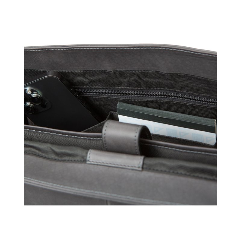 PRIDE&SOUL DISTRICT sacoche pour ordinateur portable en cuir, gris, 15 pouces